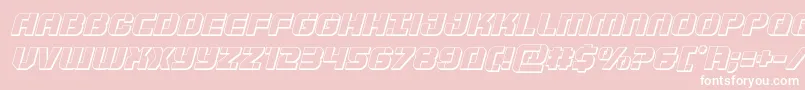 Supersubmarine3Dital-Schriftart – Weiße Schriften auf rosa Hintergrund