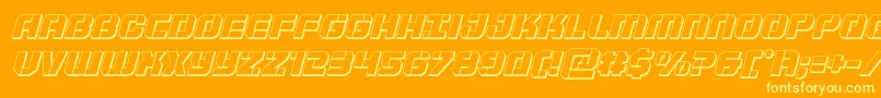 Шрифт Supersubmarine3Dital – жёлтые шрифты на оранжевом фоне
