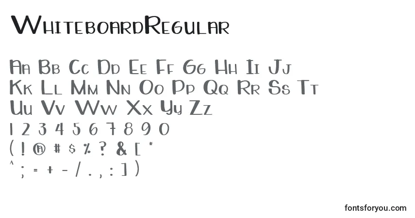 WhiteboardRegular Font – alphabet, numbers, special characters