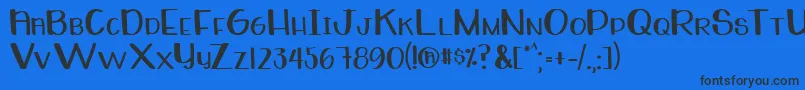 WhiteboardRegular Font – Black Fonts on Blue Background