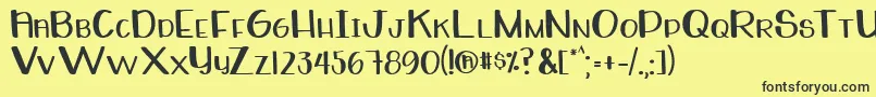 WhiteboardRegular Font – Black Fonts on Yellow Background