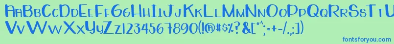 WhiteboardRegular Font – Blue Fonts on Green Background