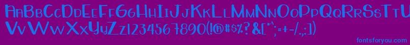 WhiteboardRegular Font – Blue Fonts on Purple Background