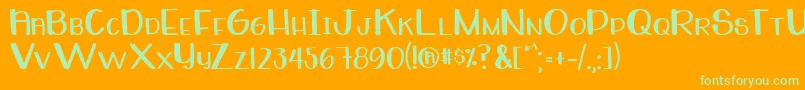 WhiteboardRegular Font – Green Fonts on Orange Background