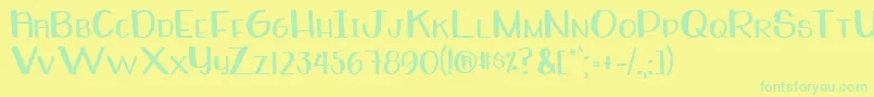 WhiteboardRegular Font – Green Fonts on Yellow Background