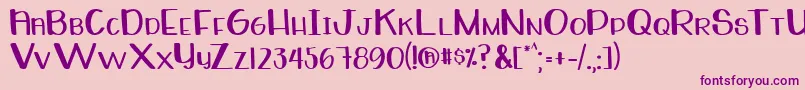 WhiteboardRegular Font – Purple Fonts on Pink Background