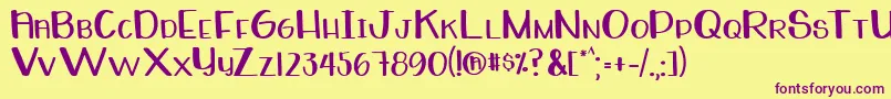 WhiteboardRegular Font – Purple Fonts on Yellow Background