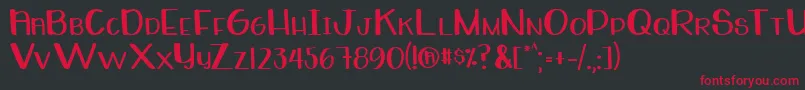 WhiteboardRegular Font – Red Fonts on Black Background