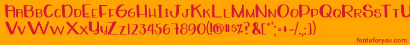 WhiteboardRegular Font – Red Fonts on Orange Background