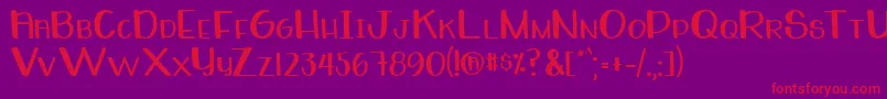 WhiteboardRegular Font – Red Fonts on Purple Background