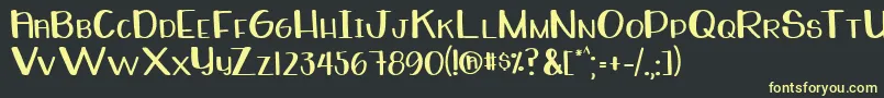 WhiteboardRegular Font – Yellow Fonts on Black Background