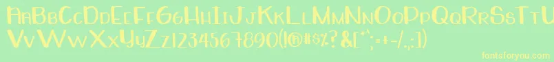 WhiteboardRegular-fontti – keltaiset fontit vihreällä taustalla