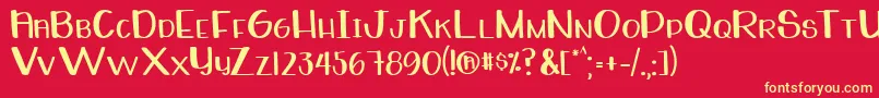 WhiteboardRegular Font – Yellow Fonts on Red Background