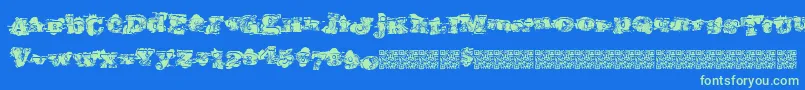 Southernriots Font – Green Fonts on Blue Background