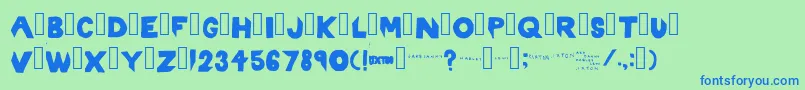 Rixton Font – Blue Fonts on Green Background