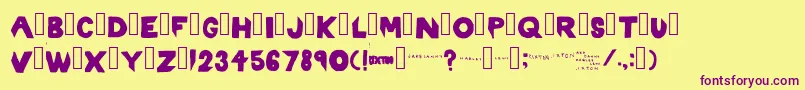 Rixton Font – Purple Fonts on Yellow Background