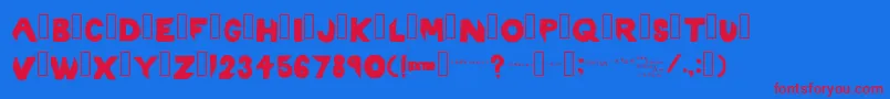 Rixton-fontti – punaiset fontit sinisellä taustalla