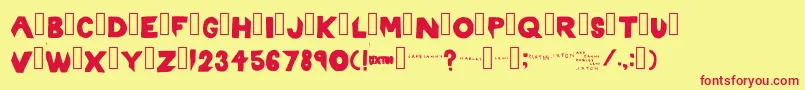 フォントRixton – 赤い文字の黄色い背景