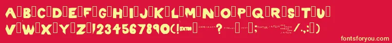 Rixton Font – Yellow Fonts on Red Background