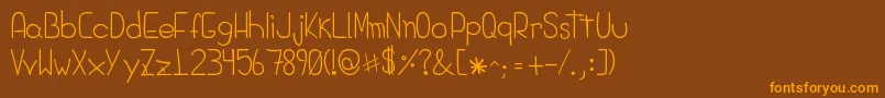 DiegoHands Font – Orange Fonts on Brown Background