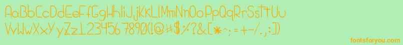 DiegoHands Font – Orange Fonts on Green Background