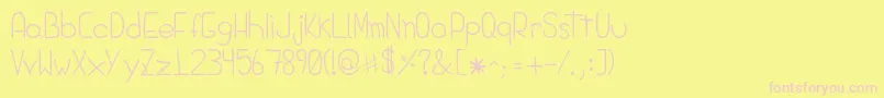 DiegoHands Font – Pink Fonts on Yellow Background