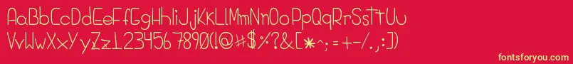 DiegoHands Font – Yellow Fonts on Red Background