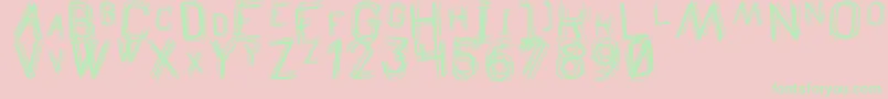 TheDrunkedManSt-Schriftart – Grüne Schriften auf rosa Hintergrund