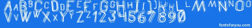 TheDrunkedManSt Font – White Fonts on Blue Background