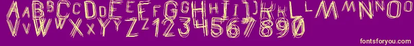 TheDrunkedManSt Font – Yellow Fonts on Purple Background