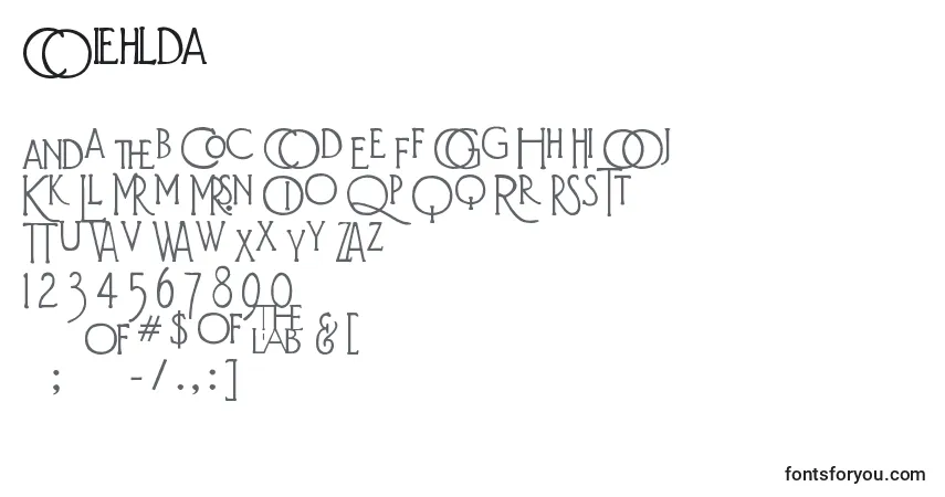 A fonte Diehlda – alfabeto, números, caracteres especiais