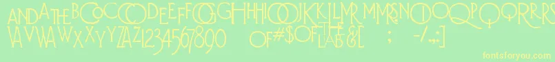 Diehlda Font – Yellow Fonts on Green Background