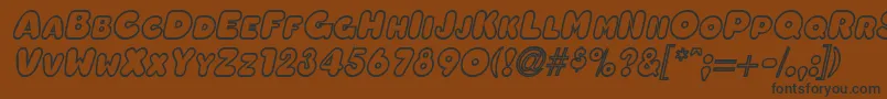 OleadaoutlinescapssskBolditalic-fontti – mustat fontit ruskealla taustalla