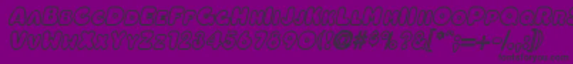 Czcionka OleadaoutlinescapssskBolditalic – czarne czcionki na fioletowym tle