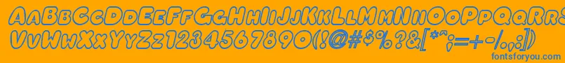 OleadaoutlinescapssskBolditalic Font – Blue Fonts on Orange Background