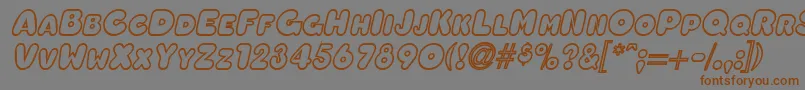 OleadaoutlinescapssskBolditalic-Schriftart – Braune Schriften auf grauem Hintergrund