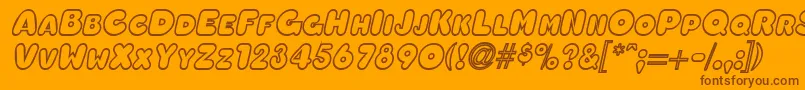 OleadaoutlinescapssskBolditalic-fontti – ruskeat fontit oranssilla taustalla