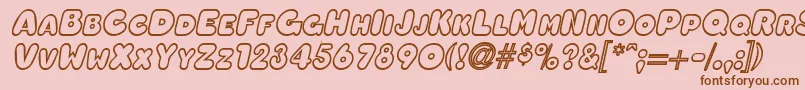 OleadaoutlinescapssskBolditalic-Schriftart – Braune Schriften auf rosa Hintergrund