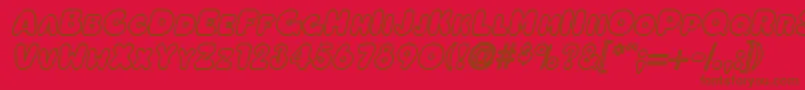 OleadaoutlinescapssskBolditalic-fontti – ruskeat fontit punaisella taustalla