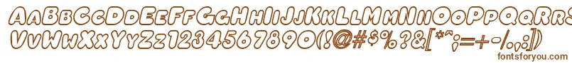 OleadaoutlinescapssskBolditalic-Schriftart – Braune Schriften auf weißem Hintergrund