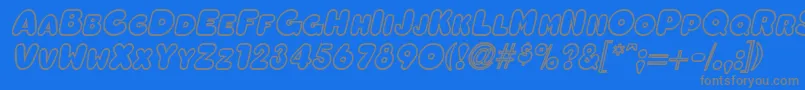 Шрифт OleadaoutlinescapssskBolditalic – серые шрифты на синем фоне