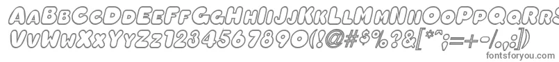 フォントOleadaoutlinescapssskBolditalic – 白い背景に灰色の文字