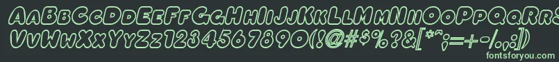 OleadaoutlinescapssskBolditalic Font – Green Fonts on Black Background