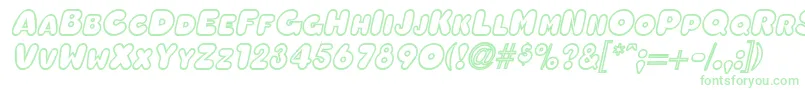 Шрифт OleadaoutlinescapssskBolditalic – зелёные шрифты на белом фоне