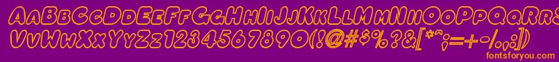 OleadaoutlinescapssskBolditalic-fontti – oranssit fontit violetilla taustalla