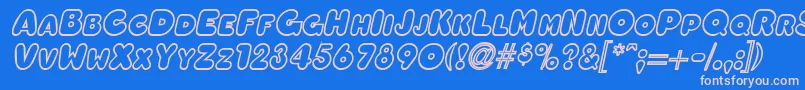 Шрифт OleadaoutlinescapssskBolditalic – розовые шрифты на синем фоне