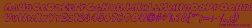 OleadaoutlinescapssskBolditalic Font – Purple Fonts on Brown Background