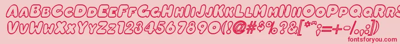 OleadaoutlinescapssskBolditalic-Schriftart – Rote Schriften auf rosa Hintergrund