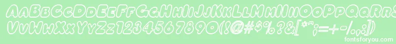 OleadaoutlinescapssskBolditalic Font – White Fonts on Green Background