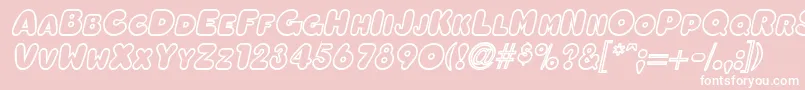 OleadaoutlinescapssskBolditalic-fontti – valkoiset fontit vaaleanpunaisella taustalla
